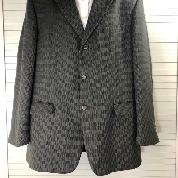 Jones New York Men’s 44L Wool Sportcoat NWT Brown Houndstooth 3-Button Jacket - Picture 4 of 8